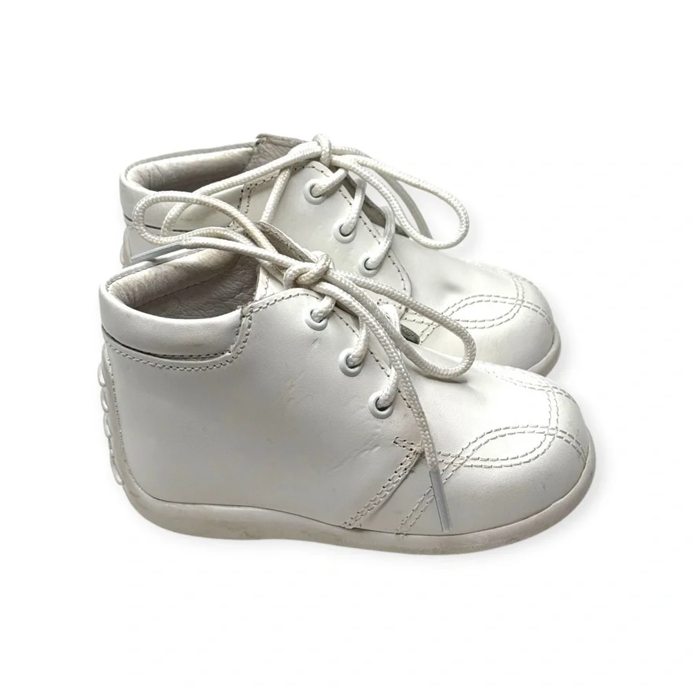 Andanenes ❤︎︎ A5049 Lace-Up Walking Shoe Bootie ❤︎︎White ❤︎︎ 7 Baby Boy Girl ❤︎︎